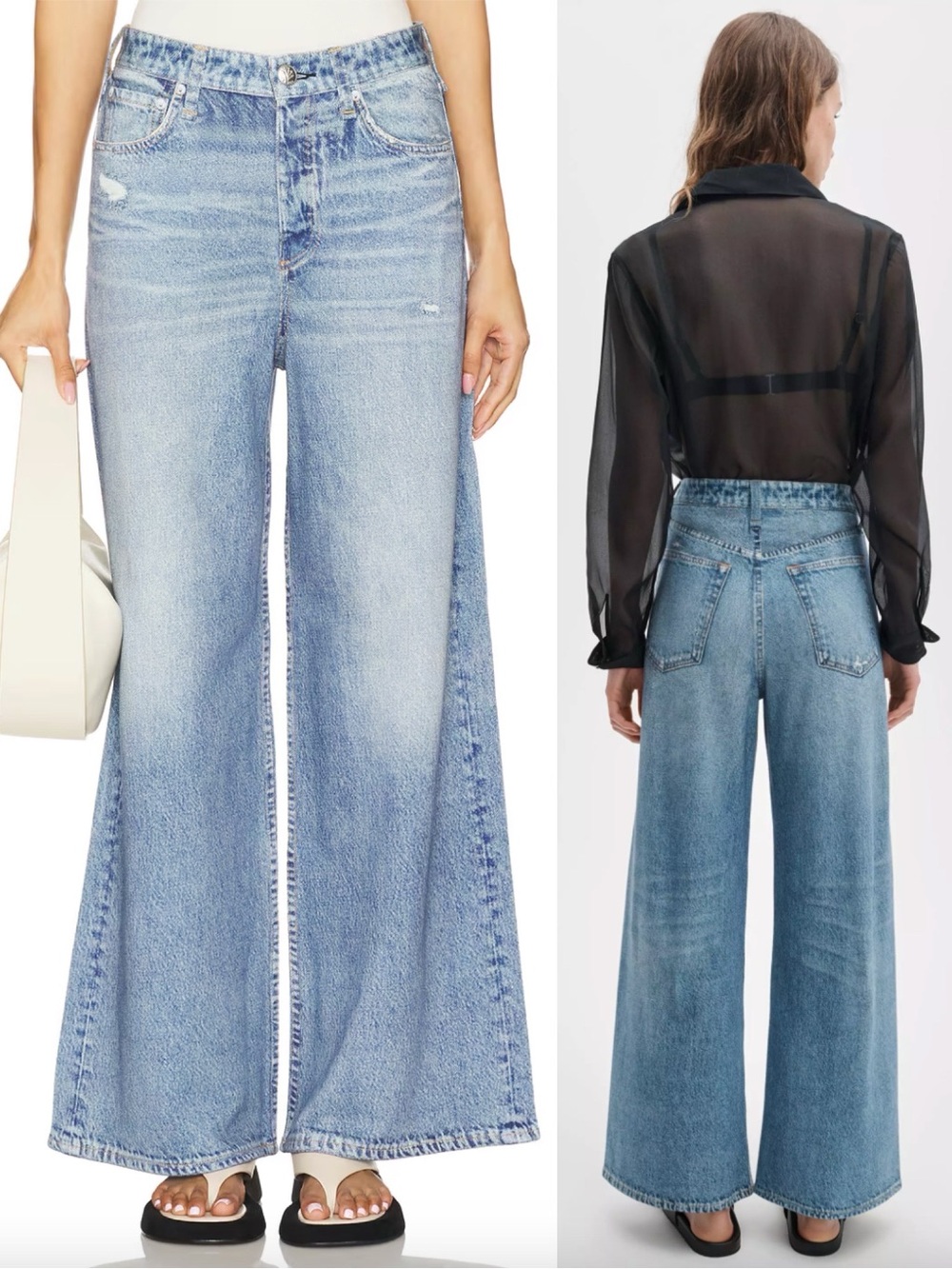 Rag & Bone Miramar Sofie Wide Leg Pant Jeans Minetta - Picture 2 of 7